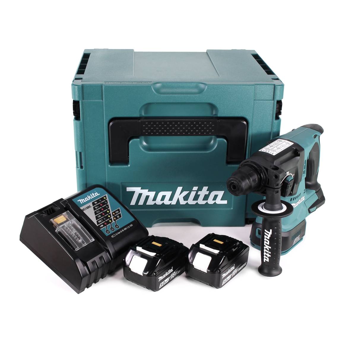 Makita DHR 242 RTJ Akku Bohrhammer 18V 2,0J SDS-plus Brushless + 2x Akku 5,0Ah + Ladegerät + Makpac-1