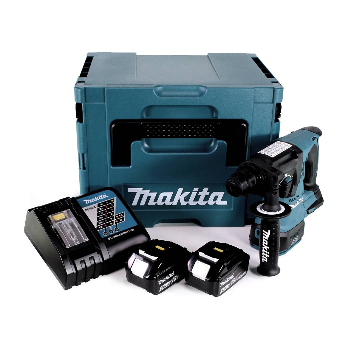 Makita DHR 242 RFJ Akku Bohrhammer 18V 2,0J SDS-plus Brushless + 2x Akku 3,0Ah + Ladegerät + Makpac-1