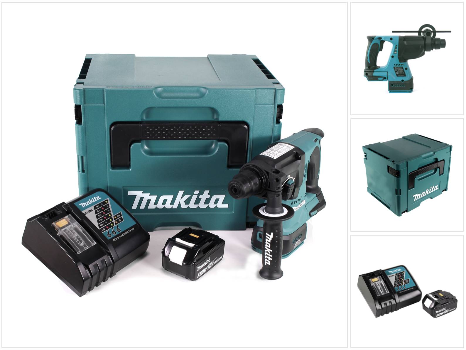 Makita DHR 242 RT1J Akku Bohrhammer 18V 2,0J SDS-plus Brushless + 1x Akku 5,0Ah + Ladegerät + Makpac-0