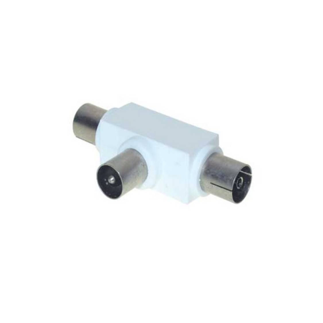 S/CONN Antennen-T-Verteiler 1x IEC-Stecker auf 2x IEC-Kupplung vergossen vernickelt-0