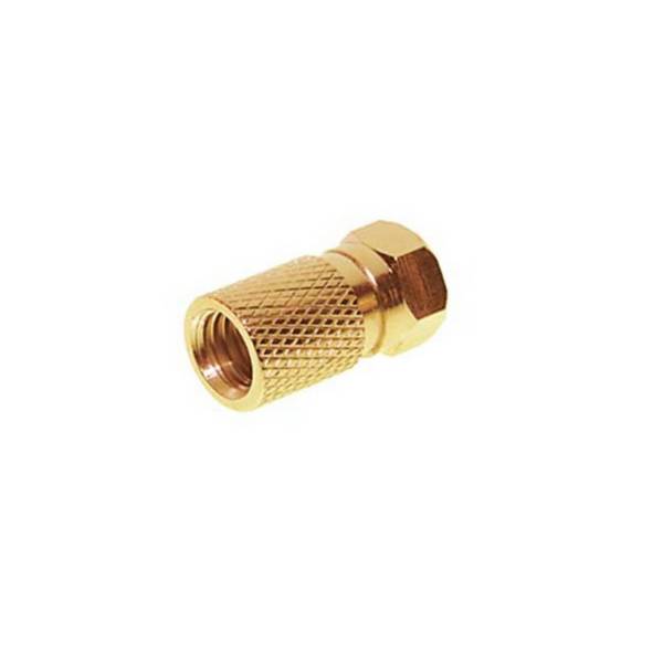 S/CONN F-Stecker für 7,5 mm Koaxialkabel mit großer Mutter vergoldet Gold