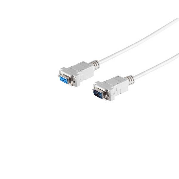 SUB-D Verlängerung 9-polig Stecker auf Buchse 3m Kabel mit Schnapphauben