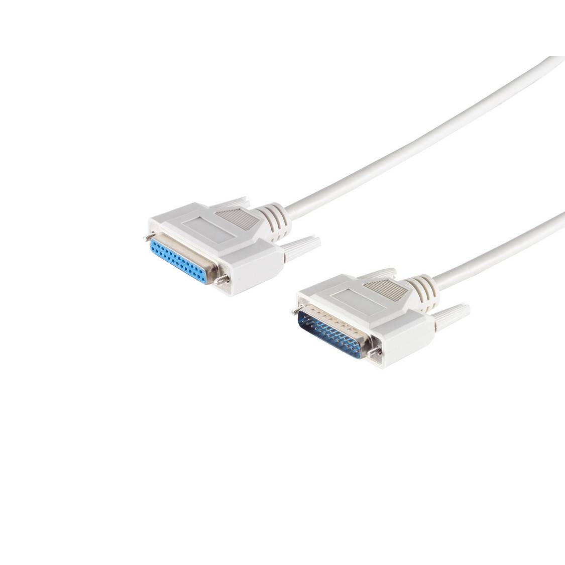 SUB-D Verlängerung 25-pol. Sub D-Stecker auf 25-pol. Sub D-Buchse Datenkabel Signalkabel AWG 28 1,8m-0