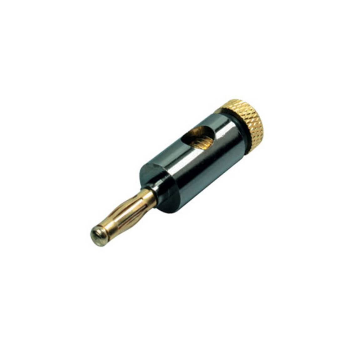 S/CONN Bananenstecker Metall vergoldet für Lautsprecherkabel bis 6 mm - Schwarz-0