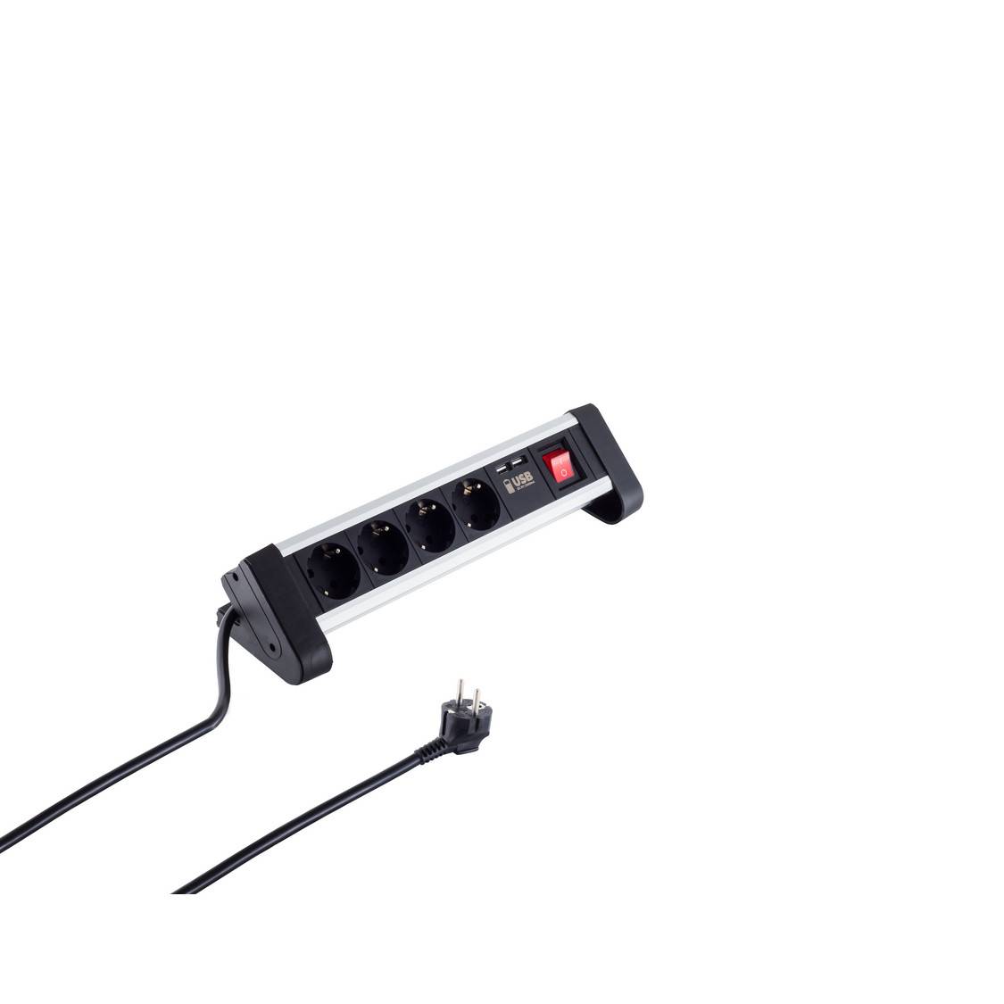 Tischsteckdosenleiste 4-fach Steckdose USB Ladefunktion Mehrfachsteckdose Kindersicherung 1,5m-0
