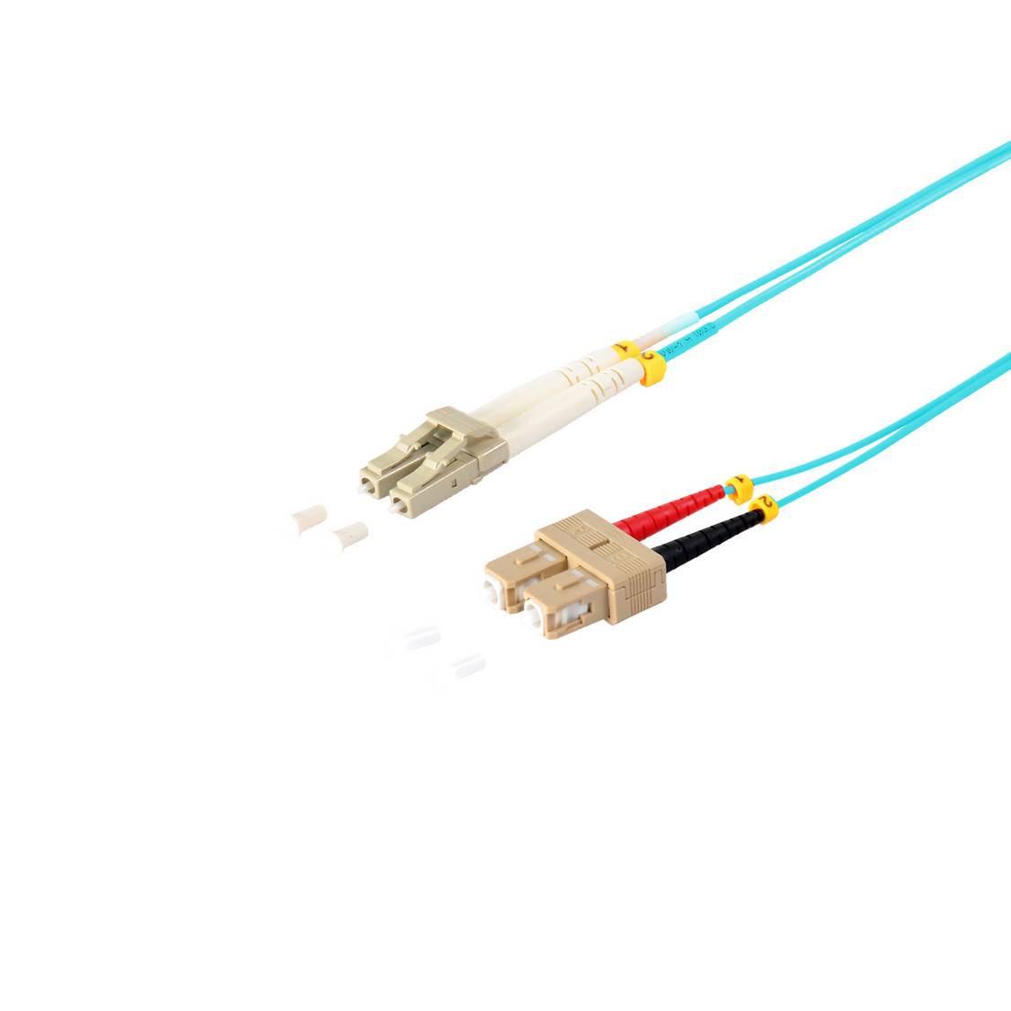 LWL Patchkabel Duplex LC/SC 50/125µ OM3 Multimode Glasfaser Kabel Ethernet 10 Gigabit 3m Aqua-0