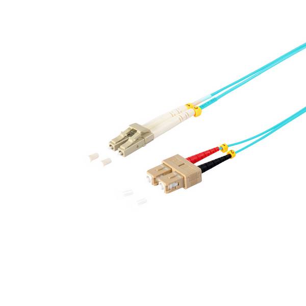 LWL Patchkabel Duplex LC/SC 50/125µ OM3 Multimode Glasfaser Kabel Ethernet 10 Gigabit 3m Aqua