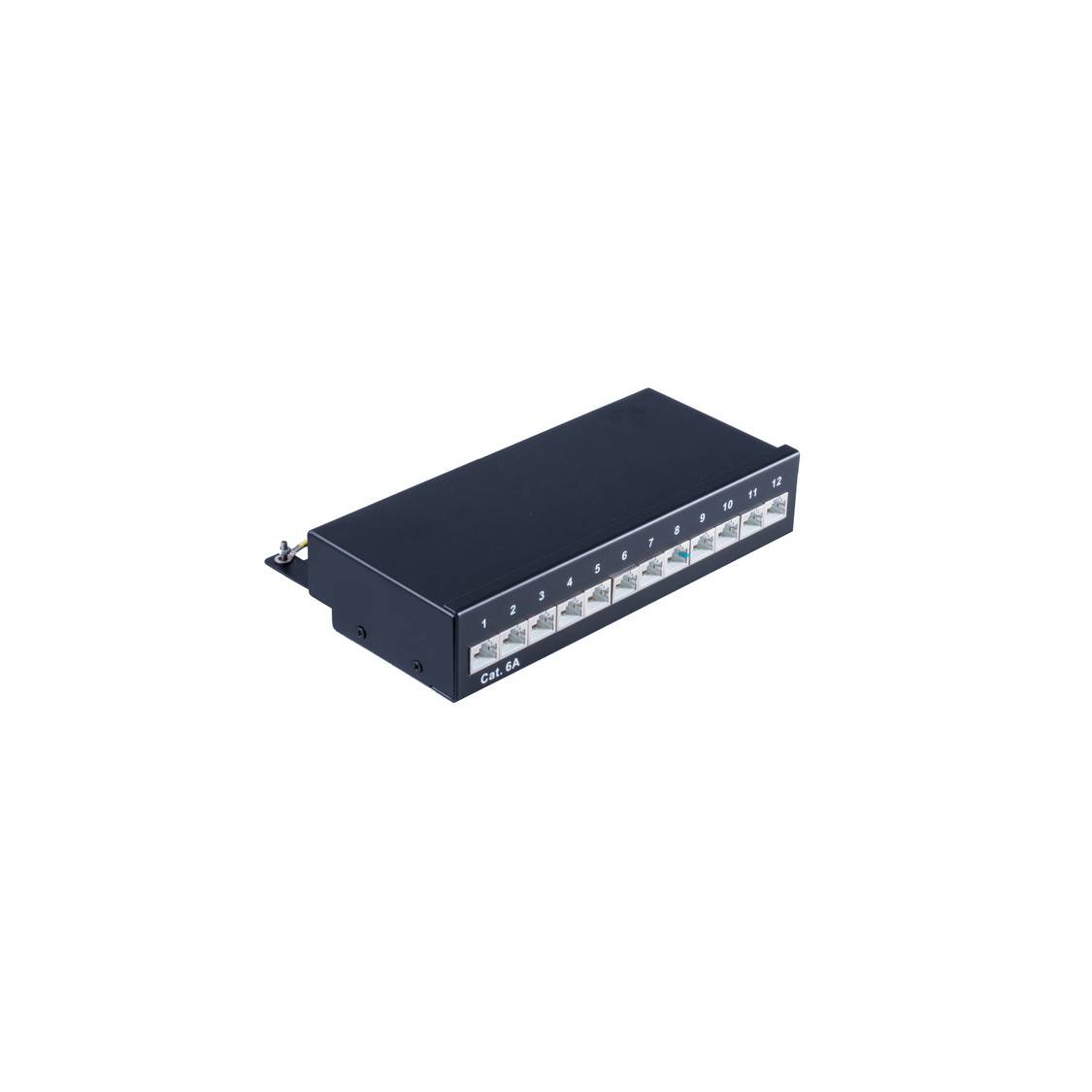 Patchpanel Patchfeld Cat.6A, 12-Port schwarz-0