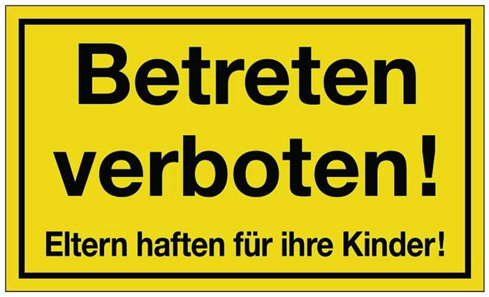 Hinweiszeichen Betreten verboten L300xB200 mm gelb schwarz Kunststoff-0