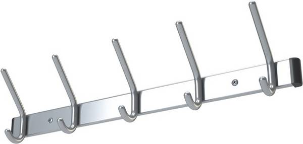 Wandgarderobe Alu.F1 naturf.7 Hut-/7 Mantelh.L.1000mm Hakenabstand 150mm