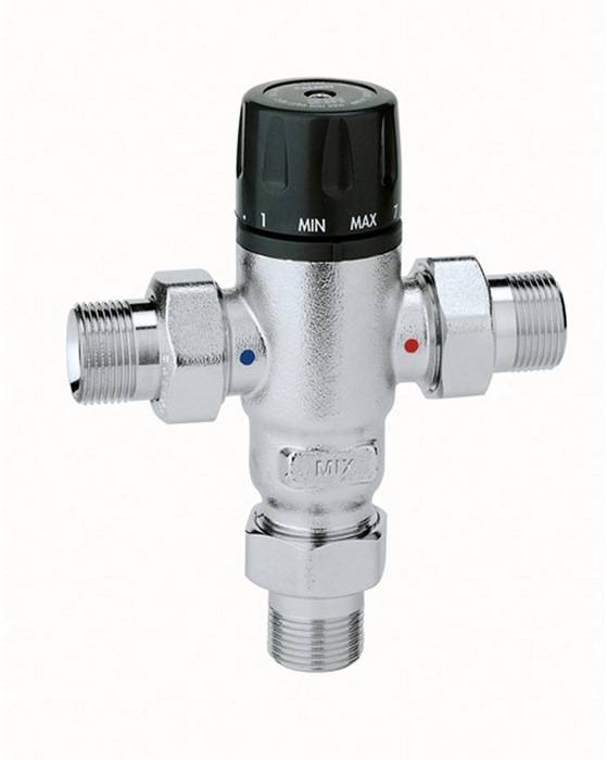CALEFFI 521500 Thermomischer 521 Messing, einstellbar 3/4Zoll, 30-65 GrC Messing-0