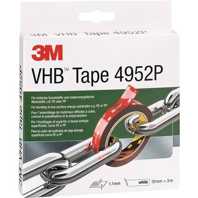 3M 4952193 Montageband VHB Tape 4952F Länge 3 m Breite 19 mm weiß