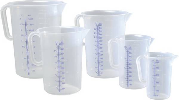 HÜNERSDORFF 939000 Messkanne  5000 ml Polypropylen transparent D203xH257mm Griff