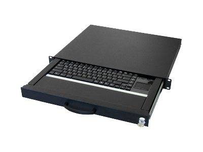 Aixcase Tastatur rack-montierbar PS/2 USB Deutsch Schwarz RAL 9005-0