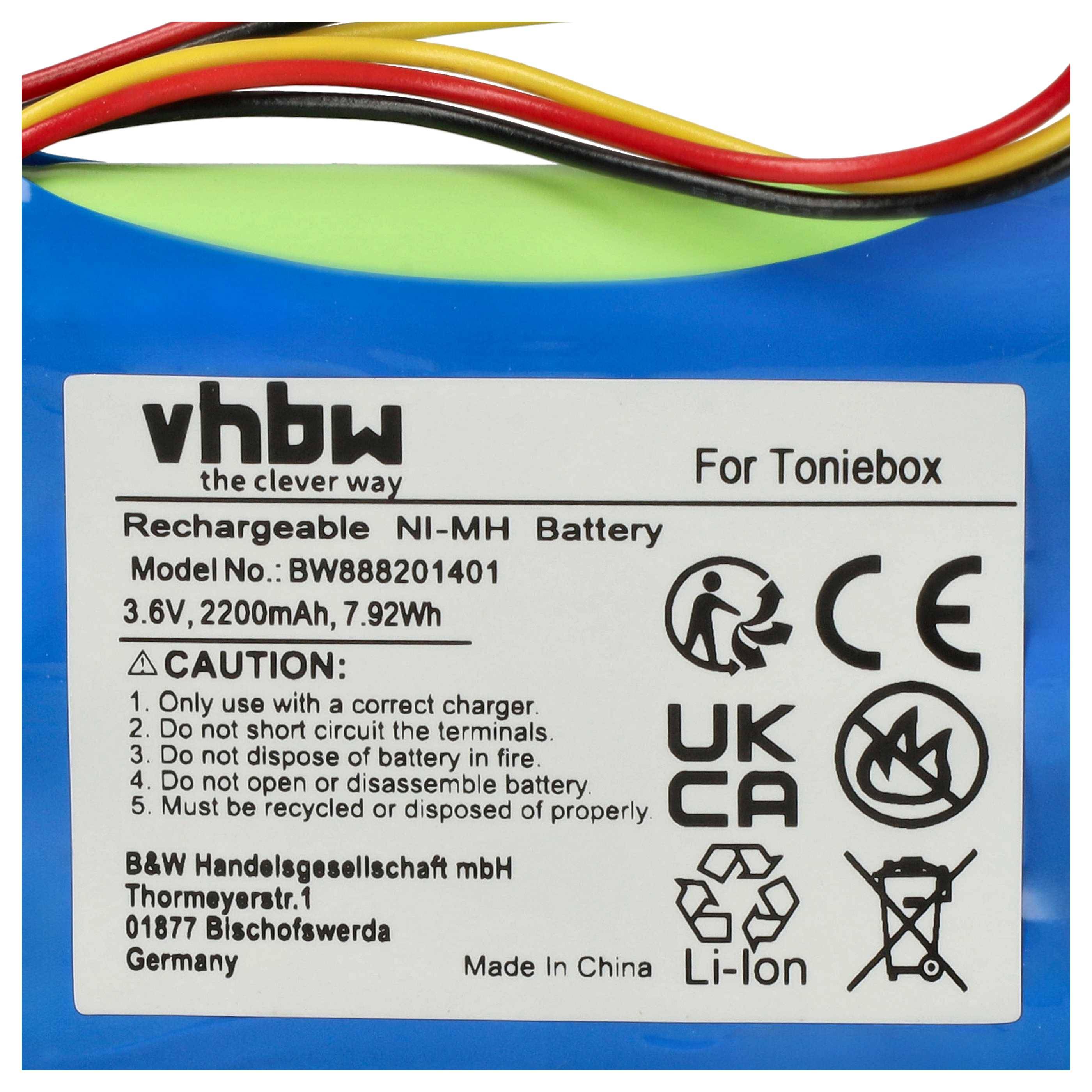 vhbw Akku kompatibel mit tonies Toniebox | Hörspielbox (2200 mAh, 3,6 V, NiMH)-4