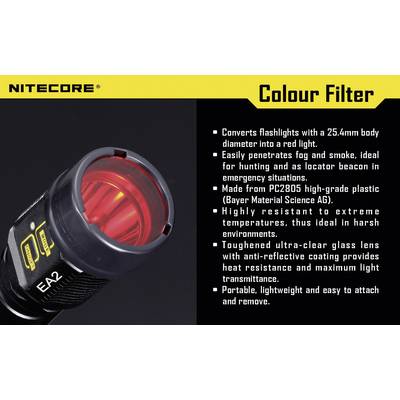 NiteCore NITNFG25 Farbfilter  EC1, EC2, EA1, EA2, MT2C, P12, SRT3, SRT5 und Taschenlampen mit einen Ø 25 mm Grün