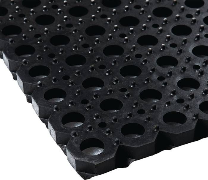 Gum.Wabenmatte B.1m L.1,5m D.22mm schwarz NR/SBR o.Gewebeeinlage-1