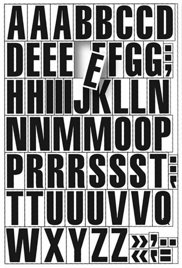 Magnetfolie schwarz auf weiß alphabetisch EICHNER
