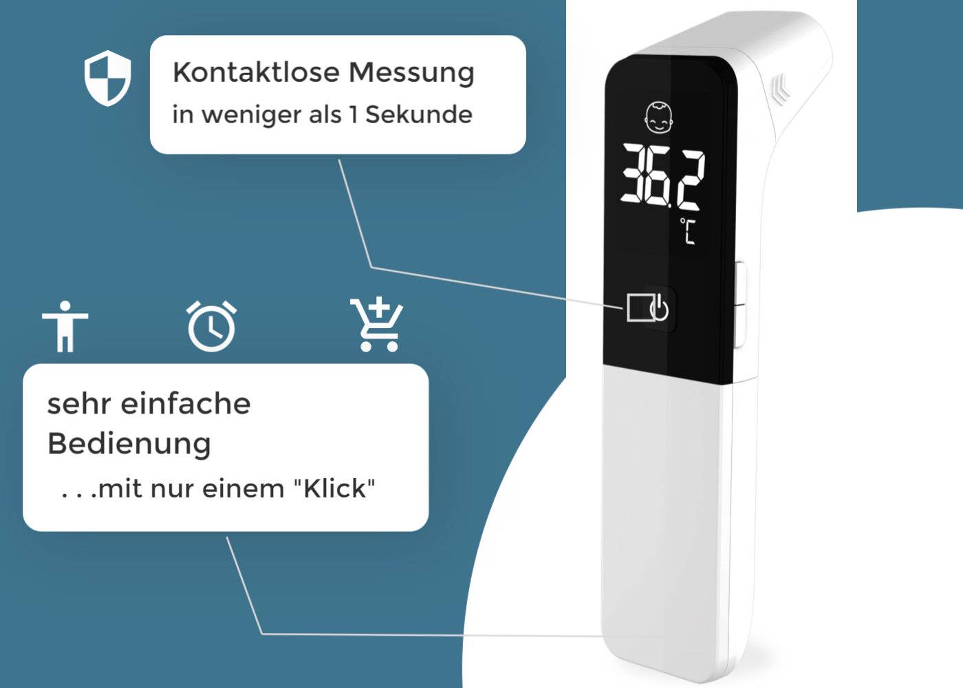 Infrarotthermometer IT20-Basic, Fieberthermometer kontaktlos medizinische Zulassung-1