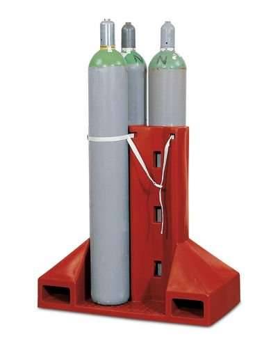 Gasflaschenpalette GFP-4 aus PE, für 4 Gasflaschen (Ã" 230 mm), mit Zurrband-0