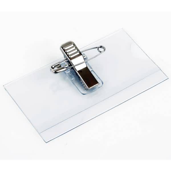 Namensschild 75x40mm Kombiklemme transparent VE=50 Stück-1