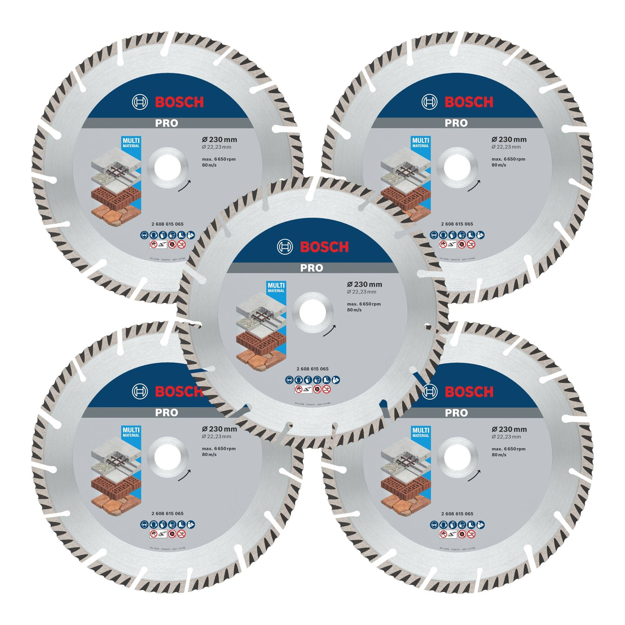 Bosch PRO Multi Material Diamant Trennscheibe 230 x 22,23 mm 5 Stk. ( 5x 2608615065 )-0
