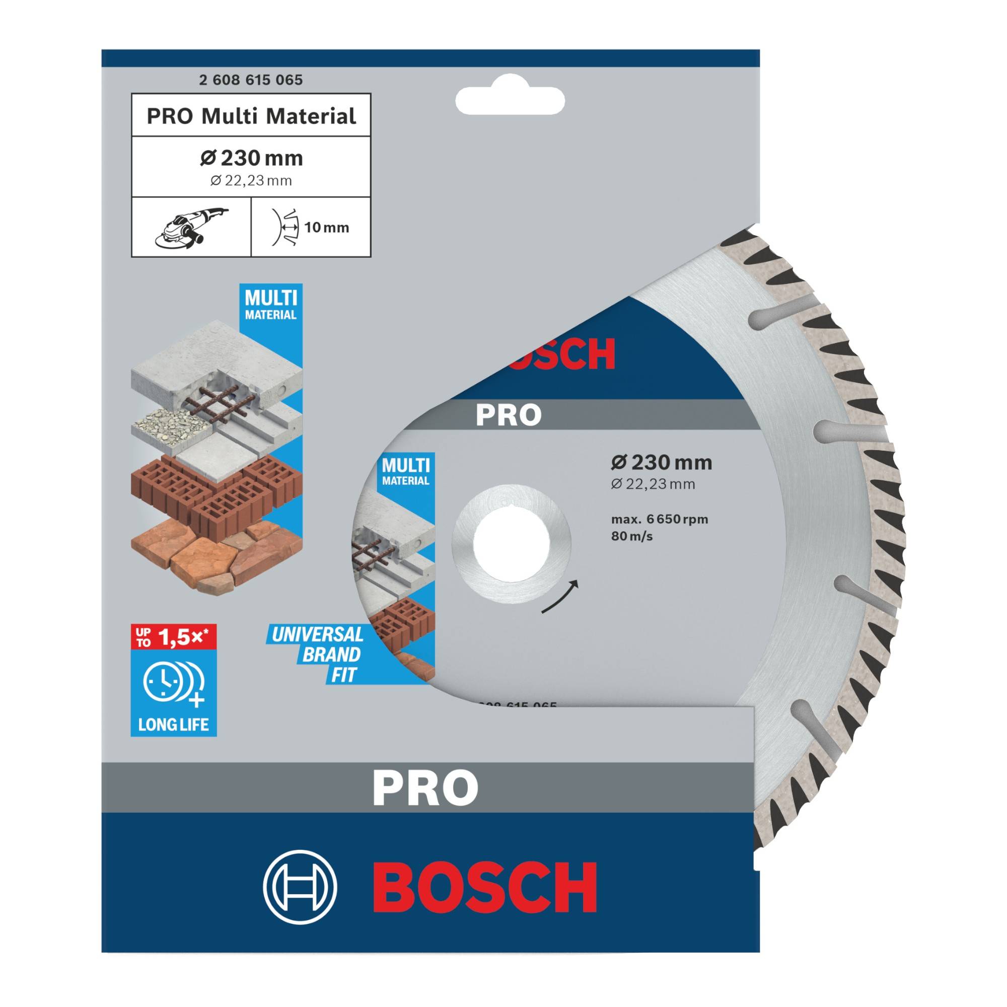 Bosch PRO Multi Material Diamant Trennscheibe 230 x 22,23 mm 2 Stk. ( 2x 2608615065 )-1