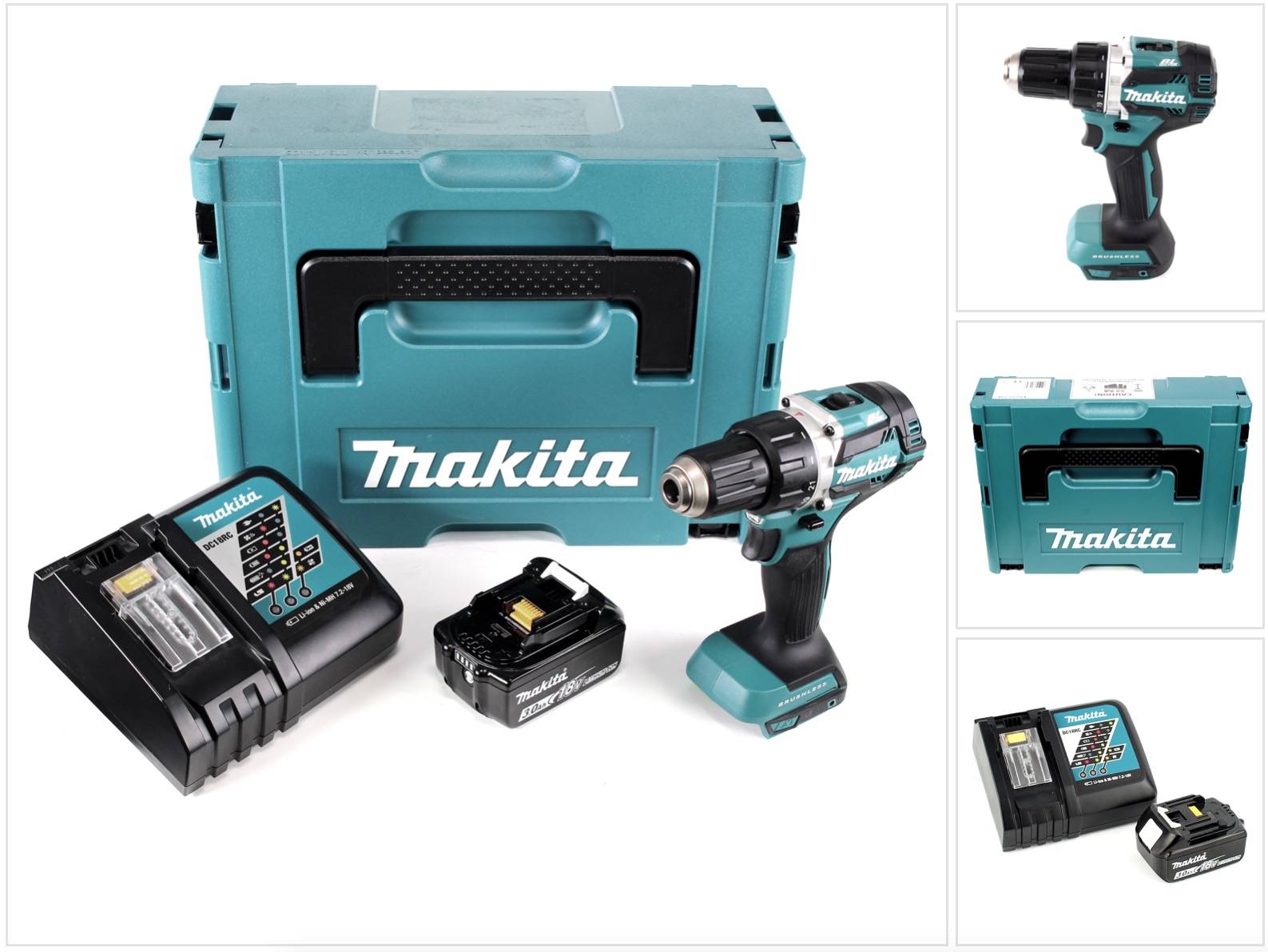 Makita DDF 484 RF1J Akku Bohrschrauber brushless 18V 54Nm + 1x Akku 3,0Ah + Ladegerät im Makpac-0