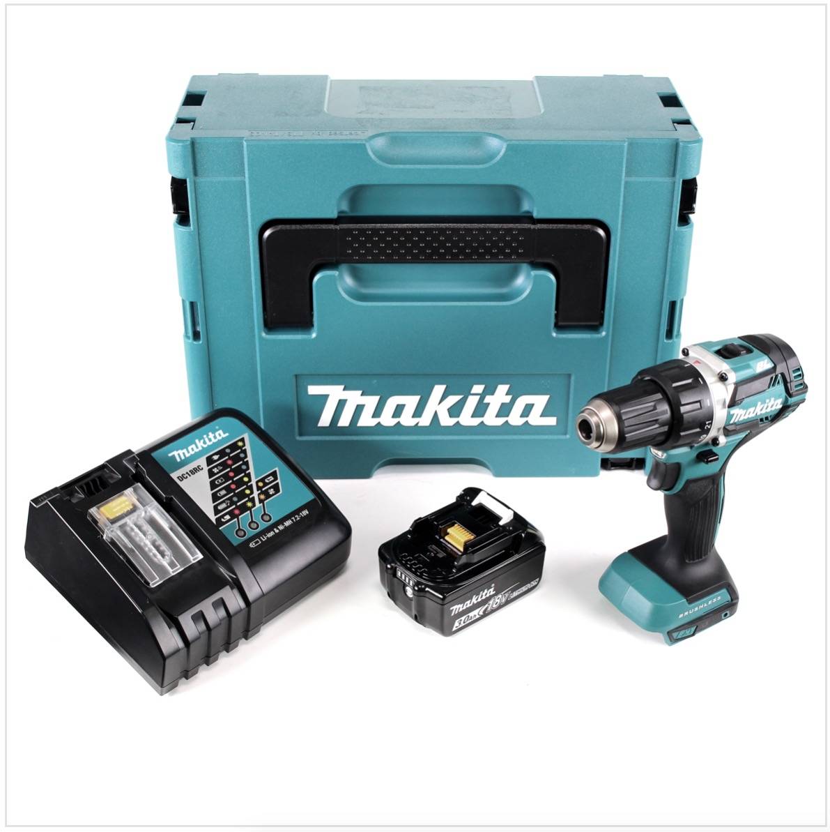 Makita DDF 484 RF1J Akku Bohrschrauber brushless 18V 54Nm + 1x Akku 3,0Ah + Ladegerät im Makpac-3