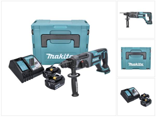 Makita DHR 241 RFJ Akku Bohrhammer 18 V 2,0 J SDS plus + 2x Akku 3,0 Ah + Ladegerät + Makpac