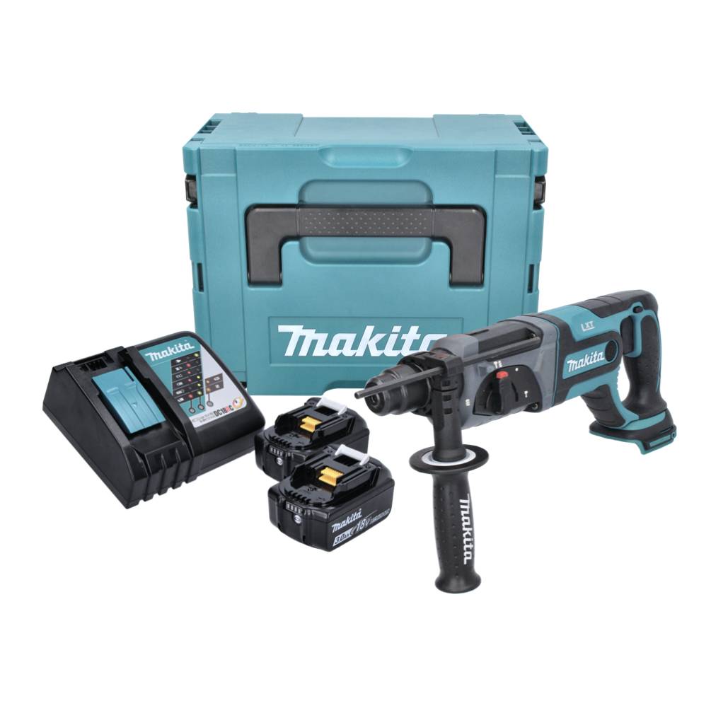 Makita DHR 241 RFJ Akku Bohrhammer 18 V 2,0 J SDS plus + 2x Akku 3,0 Ah + Ladegerät + Makpac-1