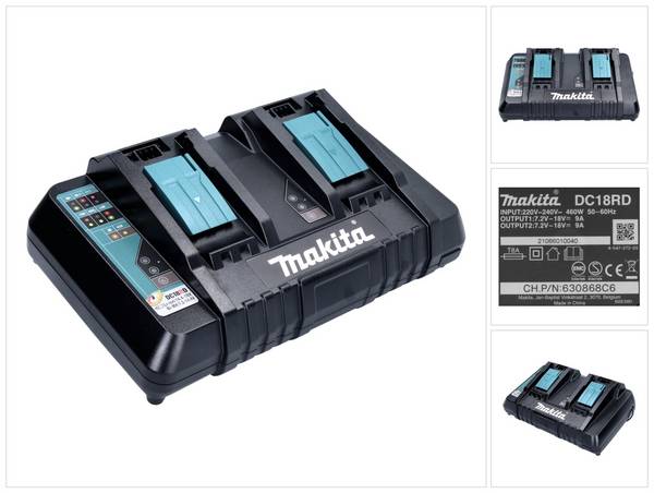 Doppel-Ladegerät für Makita Typ BL1840 Original, 9,6V-18V