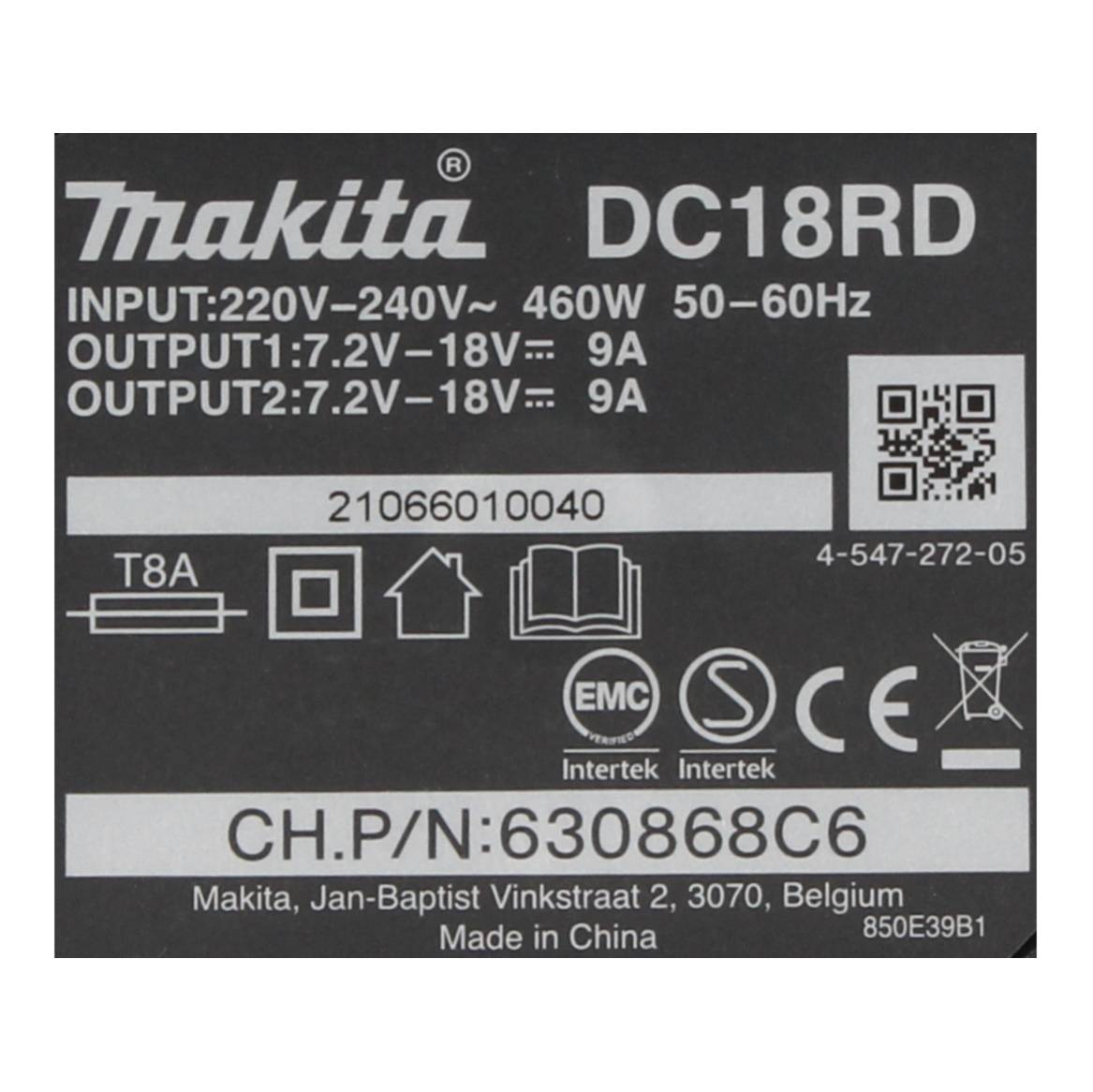 Doppel-Ladegerät für Makita Typ BL1840 Original, 9,6V-18V-3