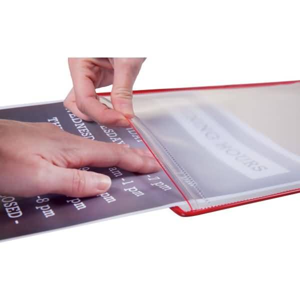 Sichttafeln Drypocket A4 Rücken magnetisch rot VE=5 Stück-1