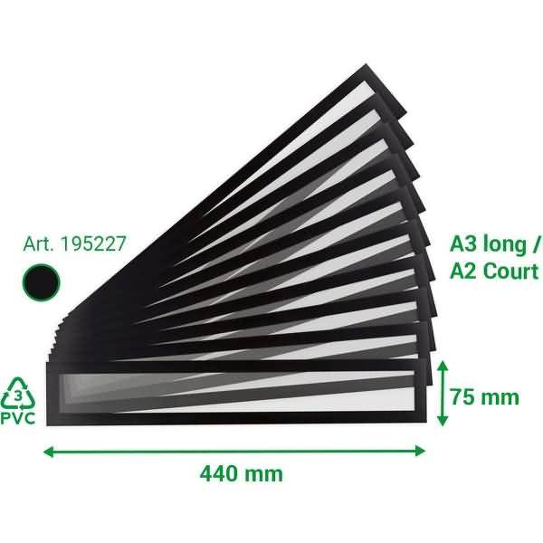 Info-Rahmen Magneto Solo Pro Überschrift 75x440mm VE=10 Stück schwarz-1