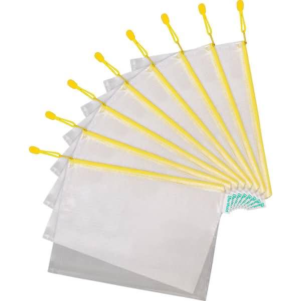 Reißverschlusstasche PVC gelb A4 330x240mm VE=8 Stück-1