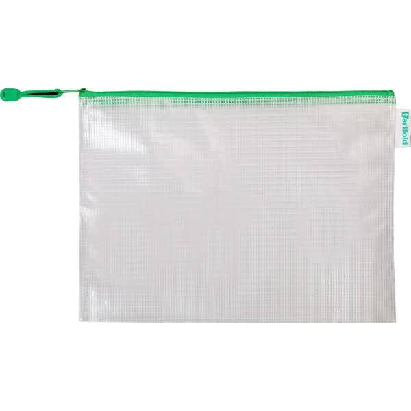Reißverschlusstasche PVC grün A4 330x240mm VE=8 Stück-0