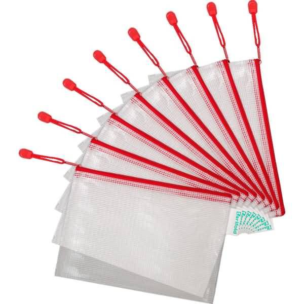 Reißverschlusstasche PVC rot A5 235x165mm VE=8 Stück-1