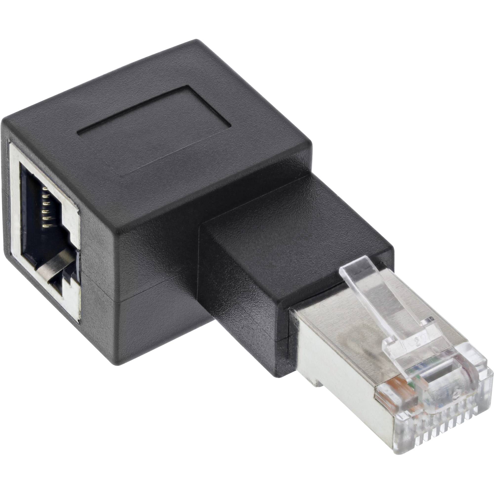 InLine® Patchkabel-Adapter Cat.6A, RJ45 Stecker/Buchse, 90° nach links gewinkelt-0