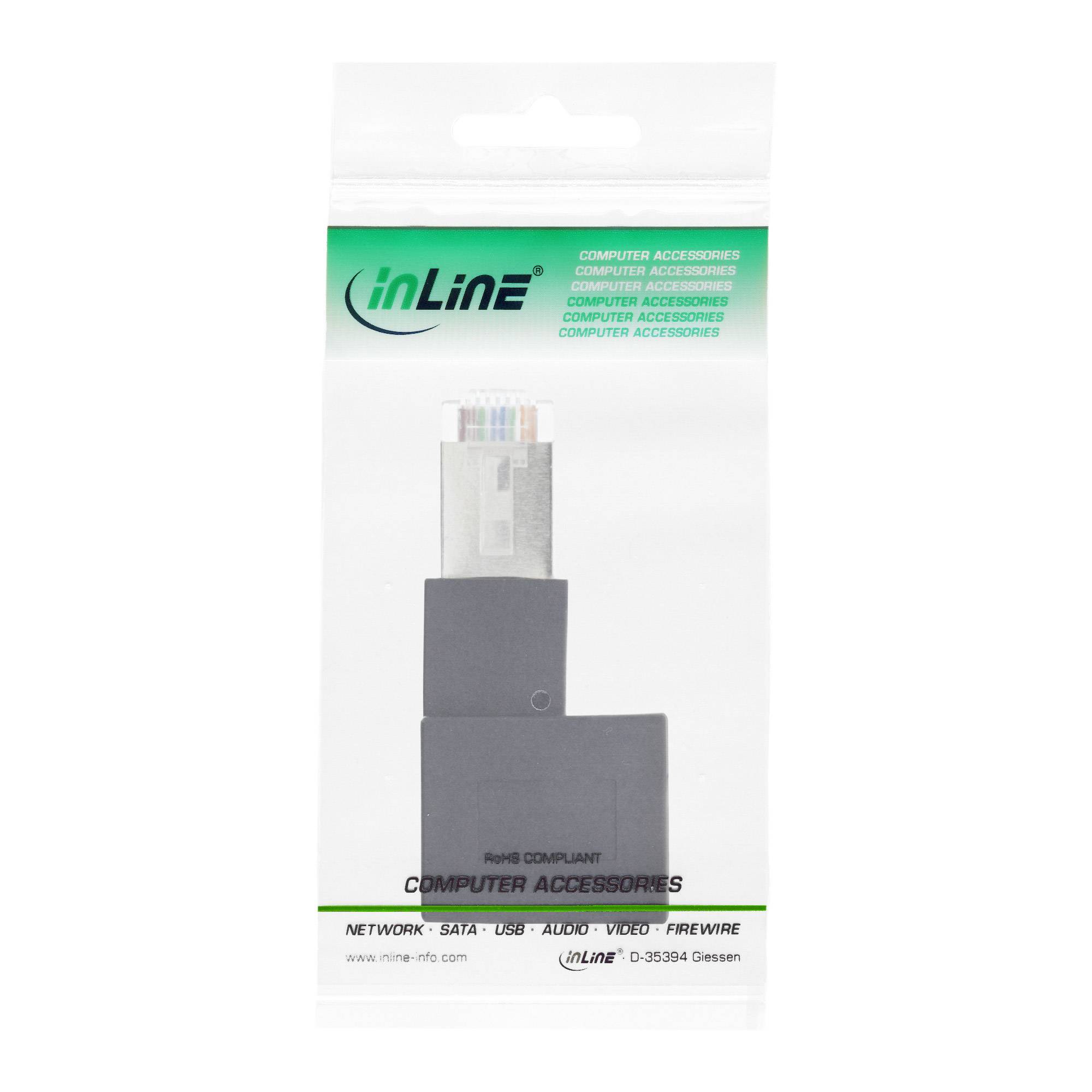 InLine® Patchkabel-Adapter Cat.6A, RJ45 Stecker/Buchse, 90° nach links gewinkelt-3