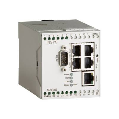 INSYS icom MoRoS LAN PRO - Router - 4-Port-Switch - Modbus - an DIN-Schiene montierbar