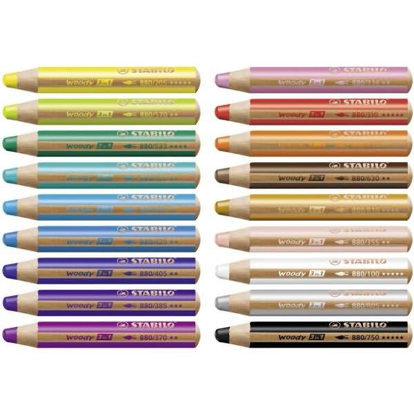 Multitalent-Stift woody 3 in 1 Arty Etui VE=18 Farben-1