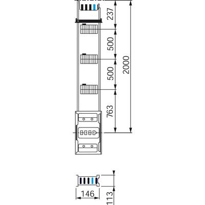 Schneider Electric SteigleitungsschienenkastenAbgänge KSA800EV4203