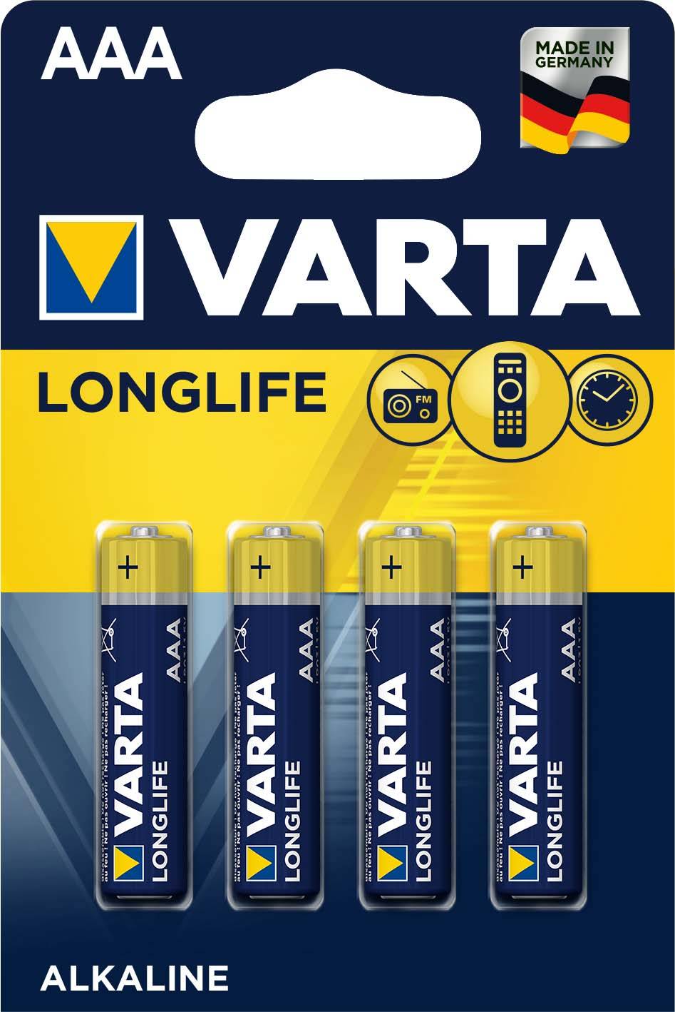 VARTA Batterien Longlife Micro AAA (Blister 4) 04103110414