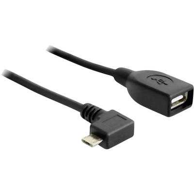 Delock USB-Kabel USB 2.0 USB-Micro-B Stecker, USB-A Buchse 0.50 m Schwarz mit OTG-Funktion 83271