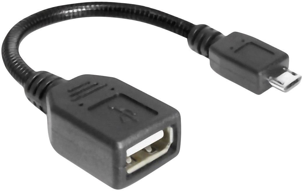 DeLOCK Kabel USB micro-B Stecker an USB 2.0-A Buchse OTG, flexibel, 18 cm