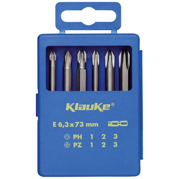 Klauke Bit-Sortiment 6-tlg,6-rund, 73mm KL335-0