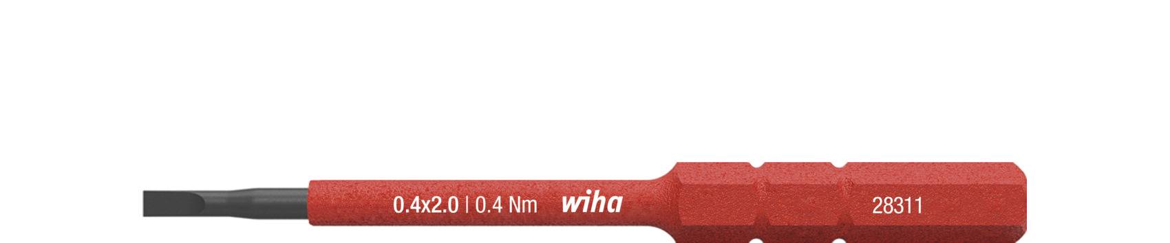 Wiha 43115 43115 Schlitz-Bit Antrieb: 1/4" (6.3 mm) Abtrieb: Schlitz 2 mm-0