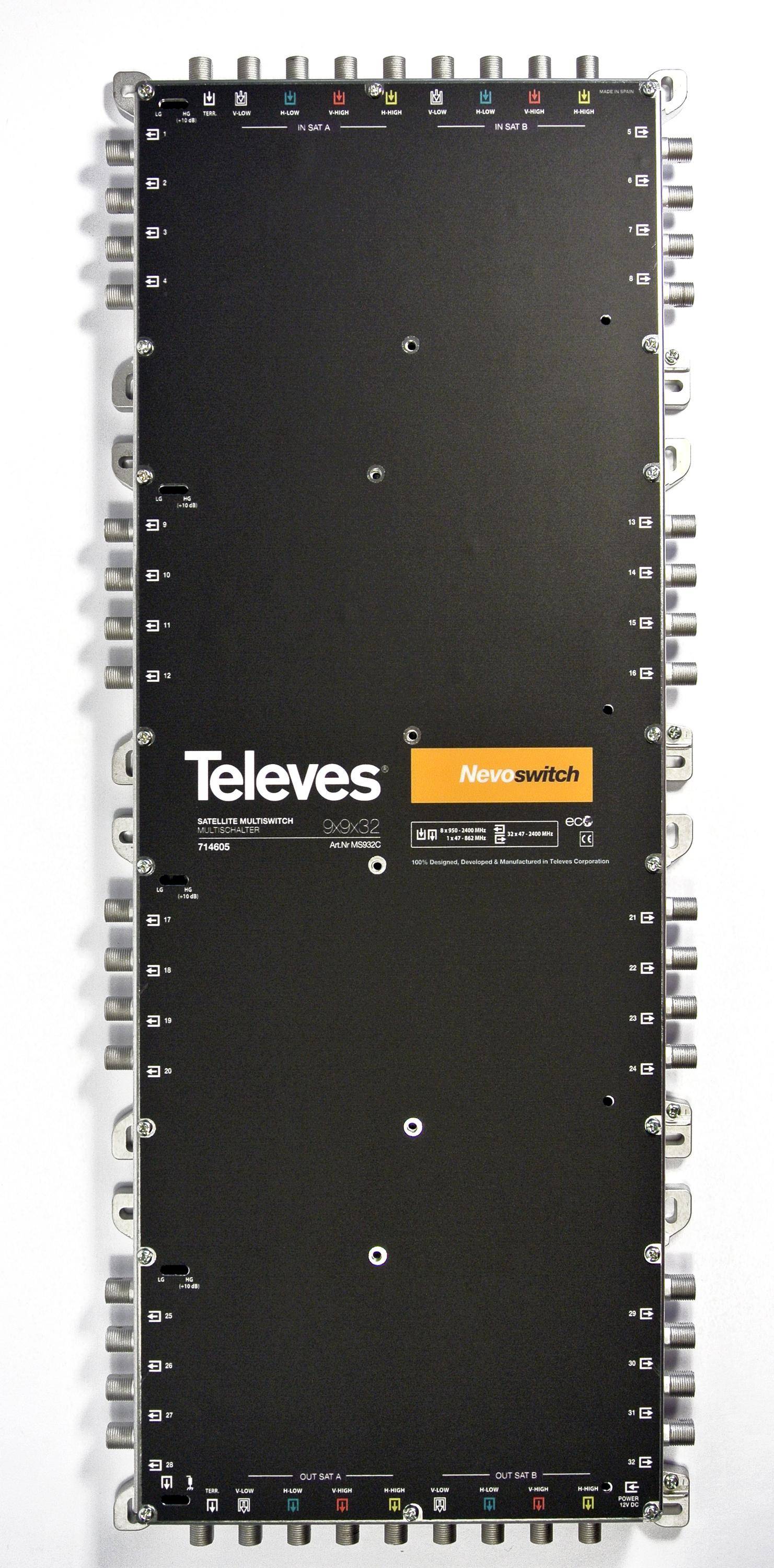 Televes Multischalter 9 in 32 Guß NEVO kaskadierb.o.NT MS932C 335 mA, 12 V-0