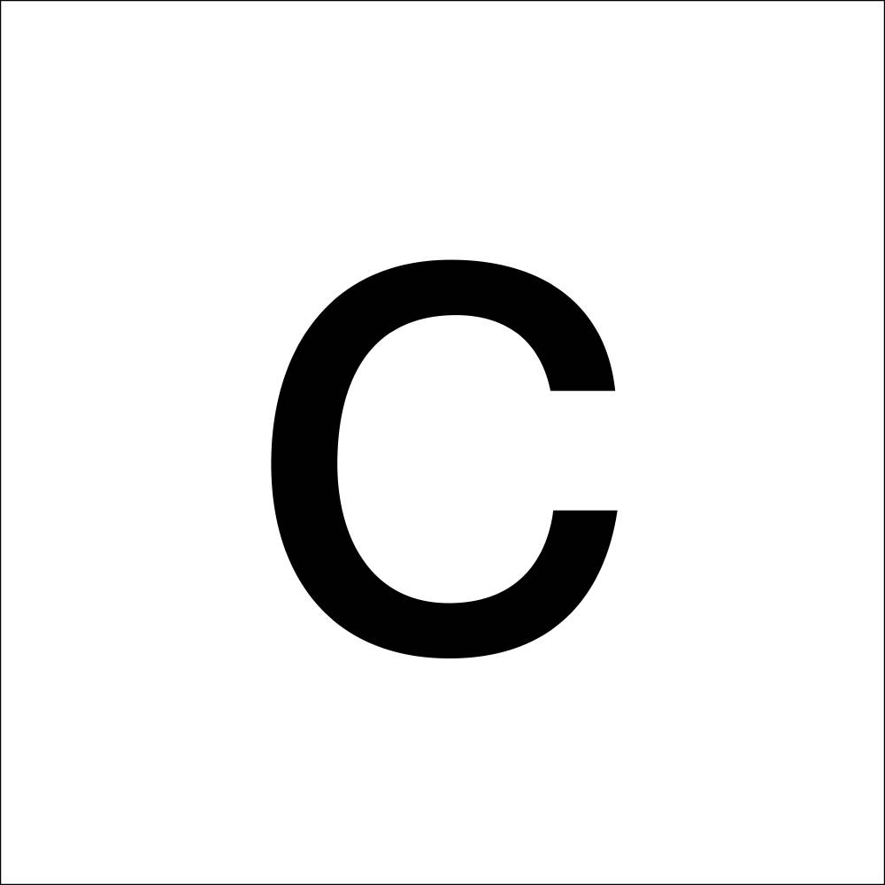 RZB - Buchstabe""c"" sw 100mm klein 99222.013.c/k-0